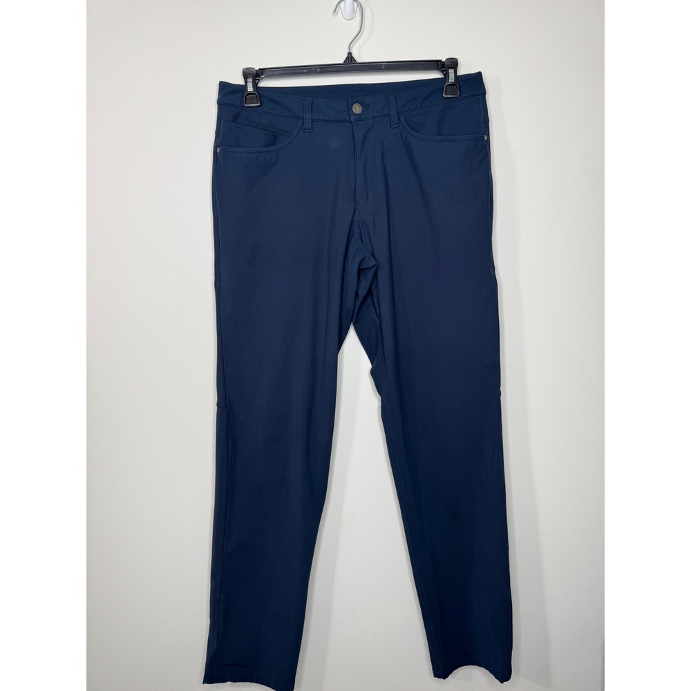 Lululemon Commission Slim Fit Pant 32 Navy Blue Warpstreme Trousers Chino